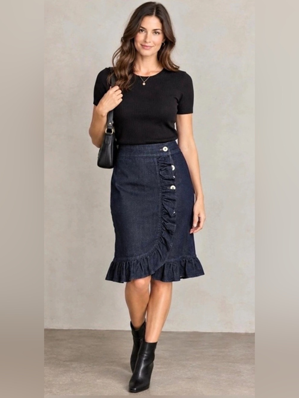 Leifsdottir Denim Ruffle Skirt Blue Size 10